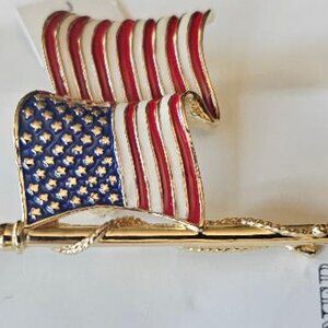 Vintage American Flag Brooch